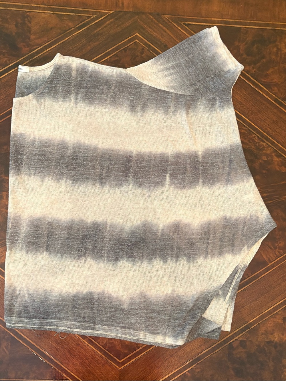 JODIFL Women Plus Size Shirt Shawl Striped Top - Gray & Cream OS